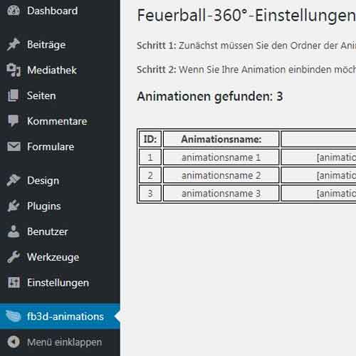 feuerball3D – WordPress-Plugin