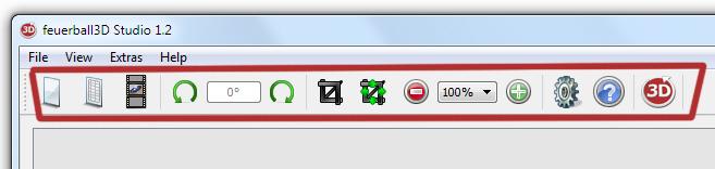 Screenshot feuerball3D Toolbar